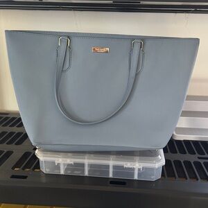 Kate Spade New York Light Blue Saffiano Leather Medium Tote Shoulder Bag